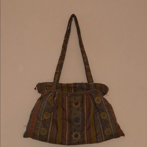 Boutique floral print shoulder bag